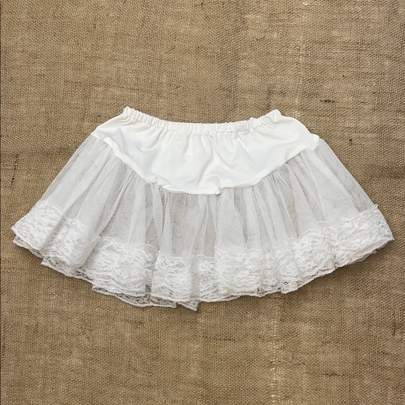Halloween White Lace & Tulle Petticoat / Tutu Skirt One Size - Picture 1 of 7